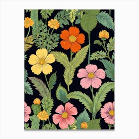 Seamless Pattern With Flowers Canvas Print