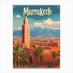 Aihrgdesign A Vintage Travel Poster Of Marrakech Canvas Print