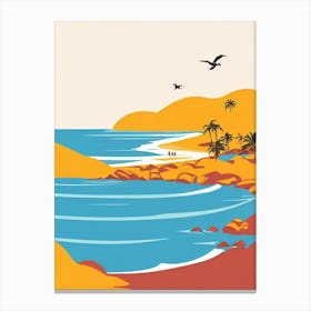 Pigeon Point Beach Tobago Midcentury Canvas Print