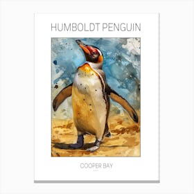 Humboldt Penguin Cooper Bay Watercolour Painting 3 Poster Canvas Print