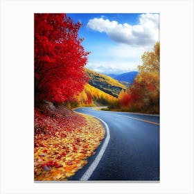 Beautiful Road In Autumn 8 Canvas Print