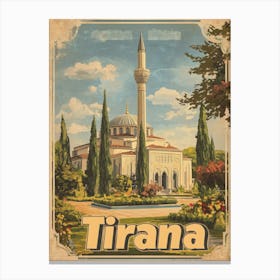 Aihrgdesign A Classic 1960s Travel Poster For Tirana 6 Canvas Print