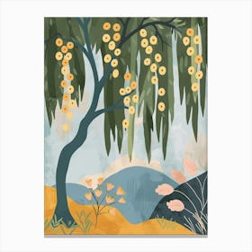 Willow Tree Flat Illustration 5 Canvas Print