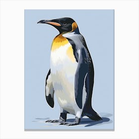 King Penguin Dunedin Taiaroa Head Minimalist Illustration 1 Canvas Print