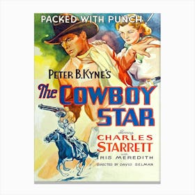 Movie Poster, Western, Cowboy Star Canvas Print