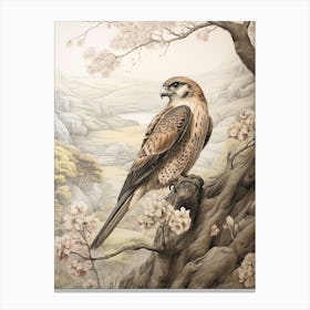 Storybook Animal Watercolour Falcon 3 Canvas Print
