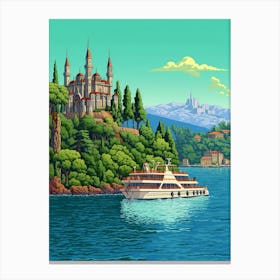 Bosphorus Cruise Prince Islands Pixel Art 9 Canvas Print