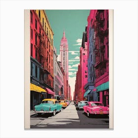 Tribeca New York Colourful Silkscreen Illustration Po 0 Canvas Print