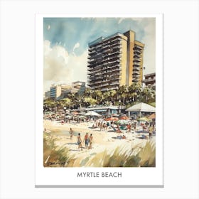 Myrtle Beach Watercolor 2travel Poster Canvas Print