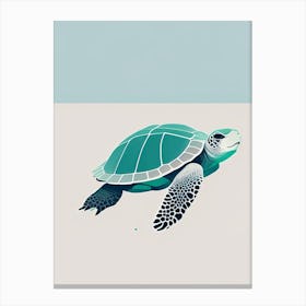 Sea Turtle In Motion, Sea Turtle Simplicty 2 Canvas Print