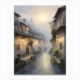 Street In The Mist Canvas Print