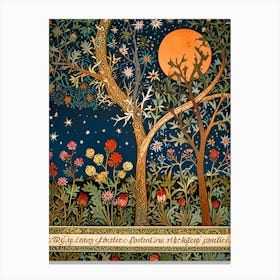 William Morris Moon And The Trees 2 Canvas Print