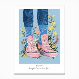 Step Into Spring Flowers And Sneakers Spring 9 Canvas Print