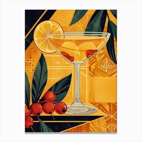 Fruity Art Deco Cocktail 3 Canvas Print