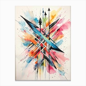 Abstract Design Hand Drawn Arrows And Markings Swirling Pattern Overlapping Lines Varying Line T (2) Canvas Print