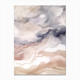 Watercolour Abstract Pink And Beige 3 Canvas Print