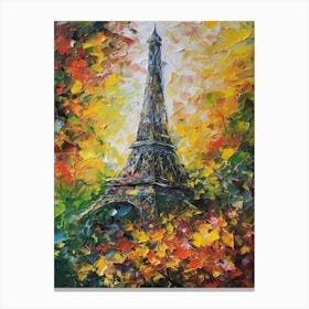 Eiffel Tower Paris France Monet Style 21 Canvas Print