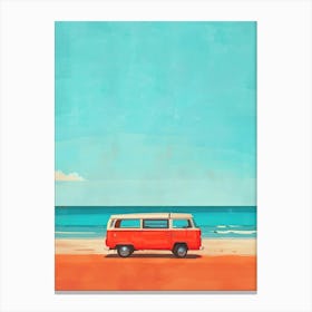 Travel Bus On The Beach Canvas Print Canvas Print