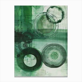 'Green Circles' 2 Canvas Print