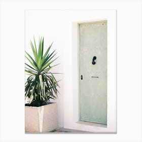 Pastel green door in Eivissa // Ibiza Travel Photography Canvas Print