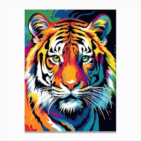 Tiger Art In Pop Art Style 2 Canvas Print