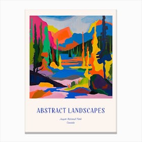 Colourful Abstract Jasper National Park Canada 2 Poster Blue Canvas Print