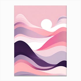 Abstract Landscape, minimalistic vector art 4 Canvas Print