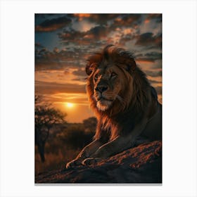 Lion At Sunset Canvas Print