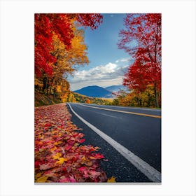 Autumn Leaves On The Road Canvas Print