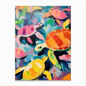 Turtle Abstract Group Painting Canvas Print
