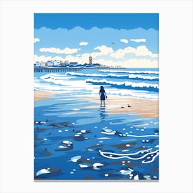 A Screen Print Of Cromer Beach Norfolk 2 Canvas Print