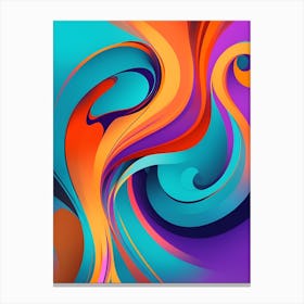 Abstract Colorful Waves Vertical Composition 39 Canvas Print