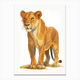 Barbary Lioness On The Prowl Clipart 2 Canvas Print