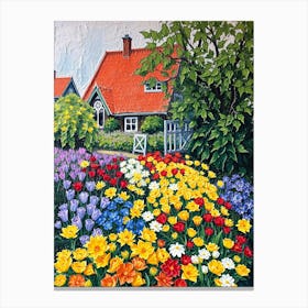 Tulips In The Garden Canvas Print