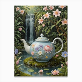 Teapot In The Garden Canvas Print