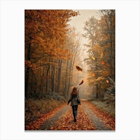 Autumn Greeting Crafted In Hand Drawn Style Rustic Typography Dancing Across The Visual Space Musi (4) Canvas Print