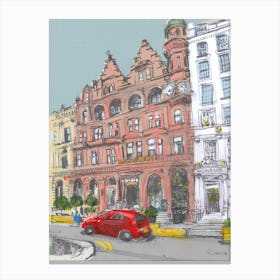 The Red Car In Glasgow Canvas Print