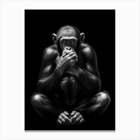 Photorealistic Thinker Monkey 7 Canvas Print