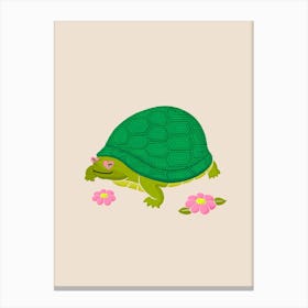 Turtle Flowers 1 Canvas Print