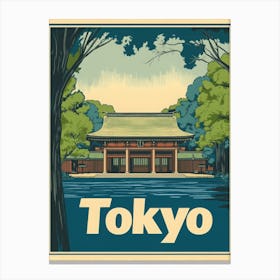 Aihrgdesign A Retro Travel Poster For Tokyo 5 Canvas Print