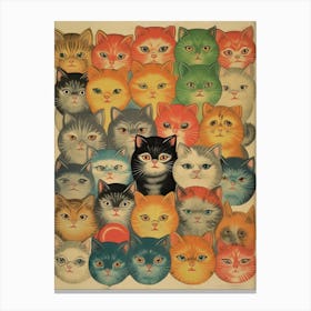 Collection Of Vintage Cats Kitsch 1 Canvas Print