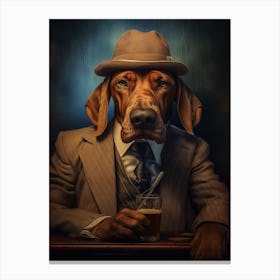 Gangster Dog Bloodhound 2 Canvas Print