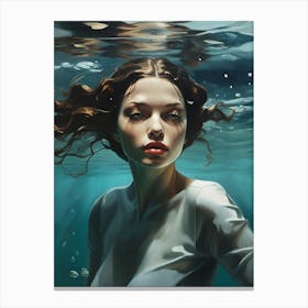 Underwater Woman art print 1 Canvas Print