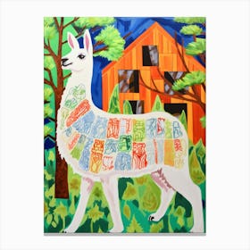 Maximalist Animal Painting Llama 4 Canvas Print
