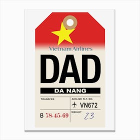 Da Nang (DAD) Vietnam Vintage Airline Luggage Tag Canvas Print