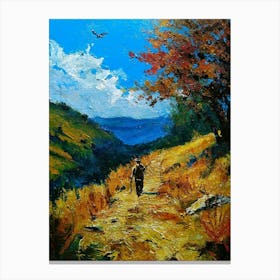 In The Mountains On A Summer Day, acrylic handmade painting Canvas Print