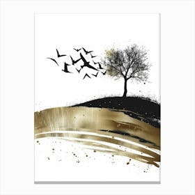 Tree And Birds Canvas Print