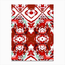 Red And White Abstract Pattern Canvas Print