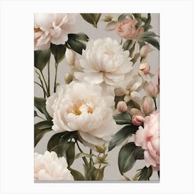 Peonies Wallpaper Canvas Print