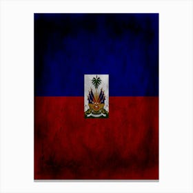 Haiti Flag Texture Canvas Print